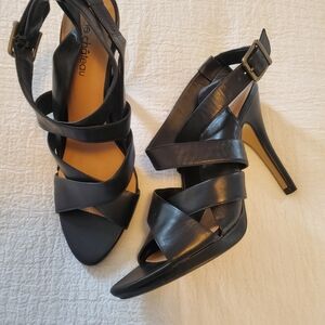 Le Chateau Strappy Cage Leather Heels